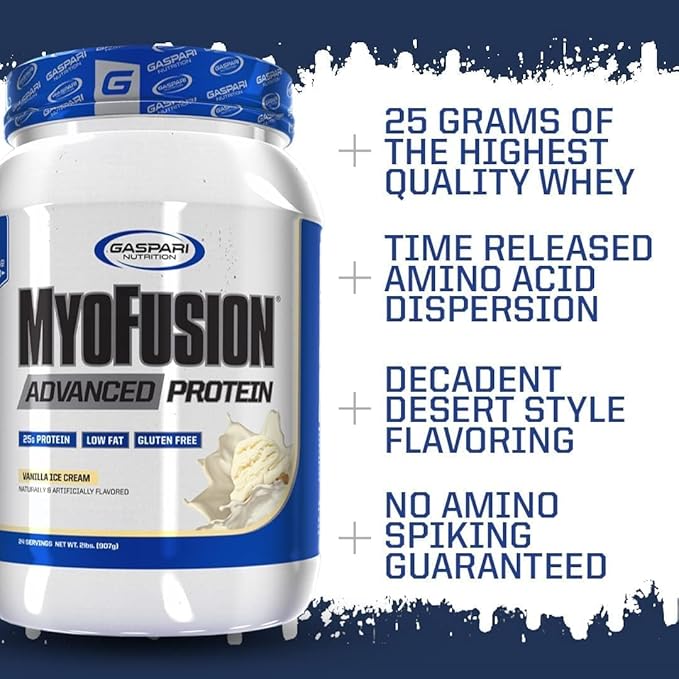 Gaspari Nutrition Myofusion Advanced Protein Protein Blend with Whey Protein Casein Protein and Isolate Protein Low Fat and Gluten Free (Chocolate Peanut Butter Crunch 2 Pound)