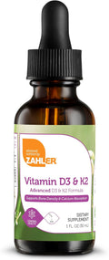 Zahler Vitamin D3 K2 Drops Liquid D3 with K2 1000IU of Vitamin D and 1000mcg of K2 per Serving Supports Bone Density and Calcium Absoprtion 1Fl Oz.