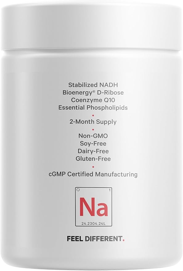 Codeage Liposomal NADH+ Supplement - NADH Vitamin B12 D-Ribose as Bioenergy Ribose CoQ10-2-Month Supply - Liposomal Delivery - β-Nicotinamide Adenine Dinucleotide Pills - Non-GMO - 60 Capsules
