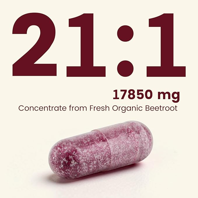 Beet Root Capsules with Organic Beetroot Extract Beets Supplement to Support Circulation &amp Blood Flow Nitric Oxide &amp Heart Health Antioxidant Formula