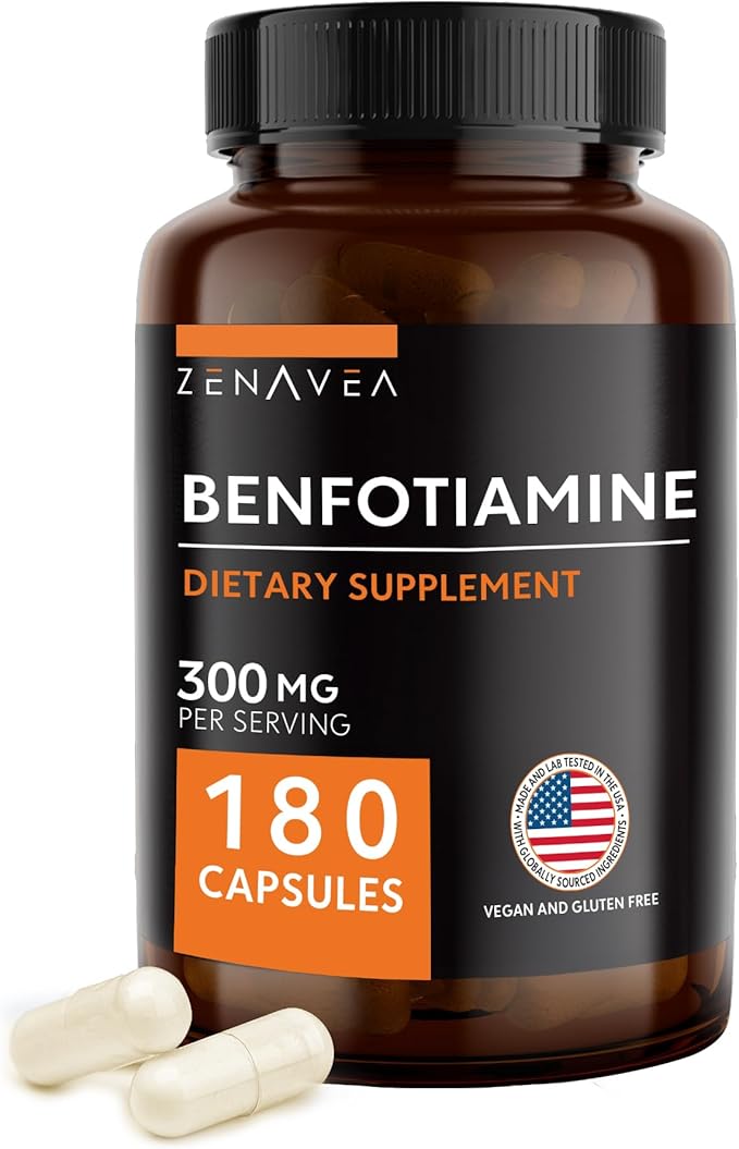 Benfotiamine 300mg - Benfotiamine b1-180 Capsules (3 Months Supply) - Vegan Non-GMO Gluten-Free