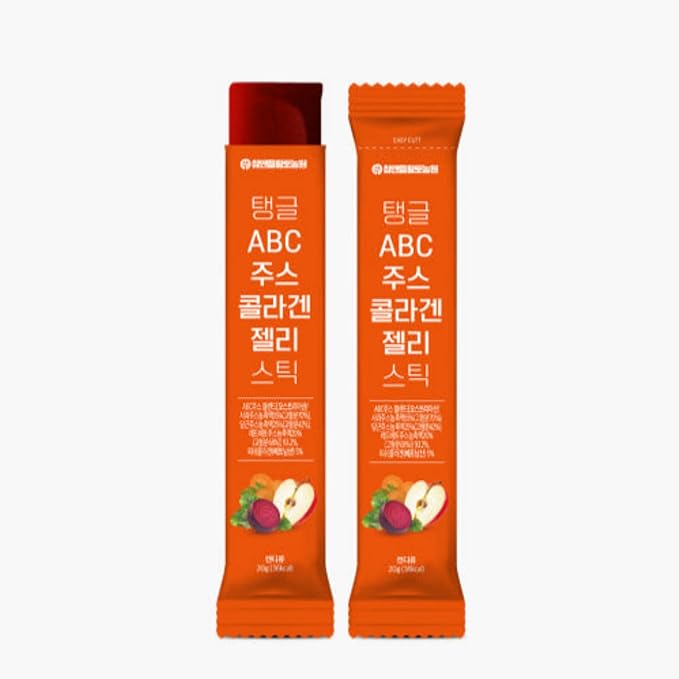 Cham&ampDeul ABC Juice Collagen Jelly Stick 20g - 15 Sticks - 1000mg Fish Collagen - Apple Beet Carrot Concentrate - Portable Korean Collagen Jelly for Skin &amp Hydration - 콜라겐 젤리스틱