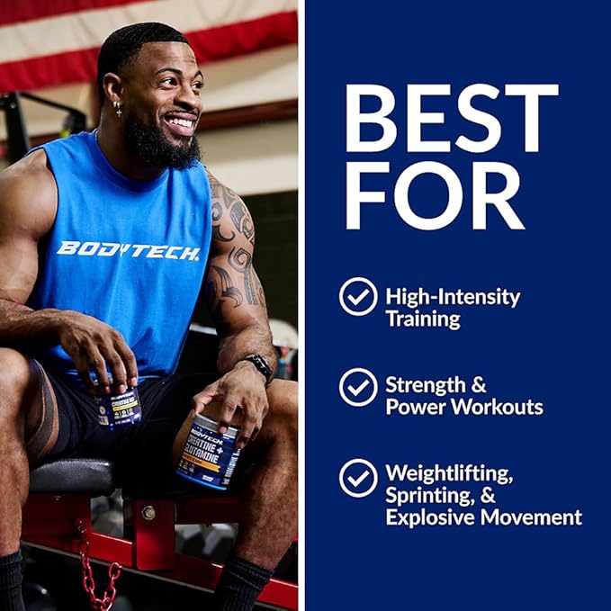 BodyTech 100% Pure Creatine Monohydrate Powder - Micronized for Maximum Absorption - Supports Muscle Strength &amp Power Output - Arctic Blast (13 oz 55 Servings)