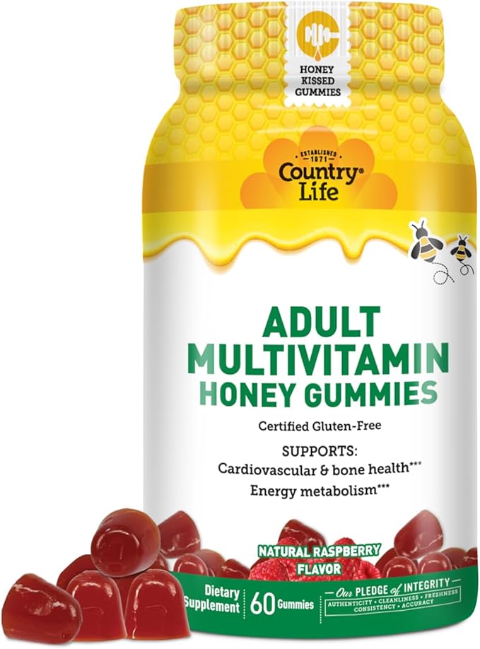 Country Life® Tart Cherry &amp Adult Multivitamin Honey Gummies - Bundle - Non-GMO - Certified Gluten Free