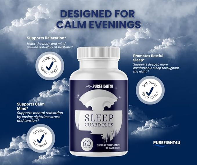 Sleep Guard Plus Promotes Relaxation &amp Restful Sleep Natural Sleep Support Supplement | Dietary Supplement - 12 Bottles