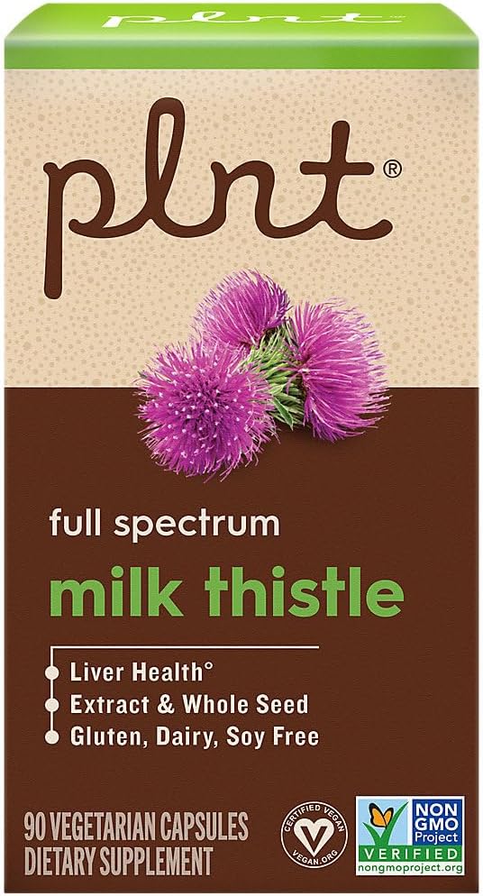 plnt Milk Thistle for Liver Health - Full Spectrum Extract &amp Whole Seed (90 Capsules)