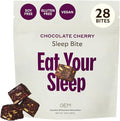 GEM Sleep Aid Nighttime Bite Melatonin Free L-Theanine Magnesium Valerian Root Extract | Vegan and Gluten Free | Earthy Chocolate Cherry (28 Pack)