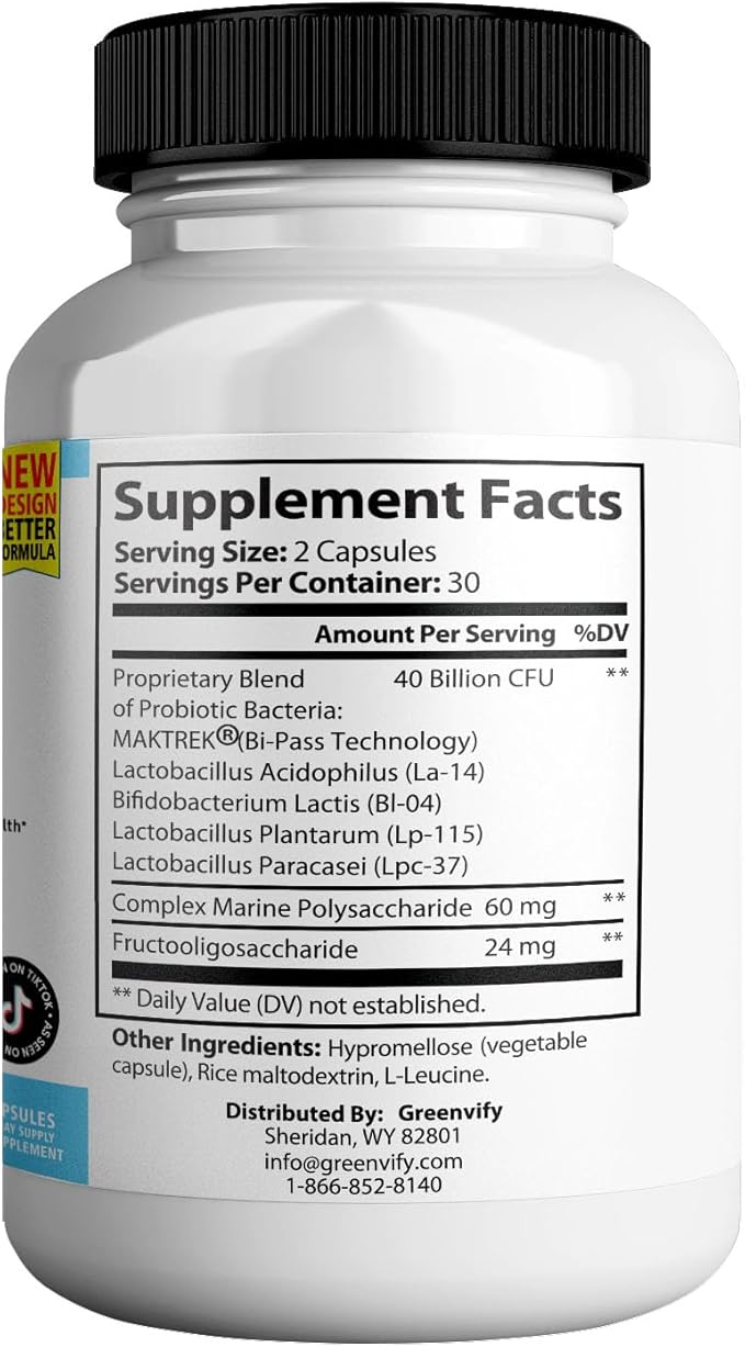 DentimPure Max Extra Strength Probiotic Supplement with 40 Billion CFU – Supports Teeth Gums Ear Nose Throat &amp Digestive Health – 60 Capsules (1)
