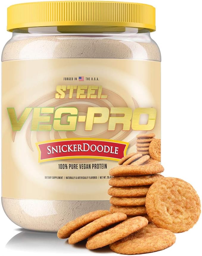 Steel Supplements Veg-PRO | Vegan Protein Powder Snickerdoodle | 25 Servings (1.65lbs) | Protein Powder with BCAA Amino Acid | Gluten Free | Non Dairy | Low Carb Formula