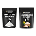 Zinc Oxide Powder 1lb + Maltodextrin Powder 5lb Combo | Non-Nano Food Grade | Ideal for DIY Formulations and Versatile Use | Resealable Bags| Value Combo Pack