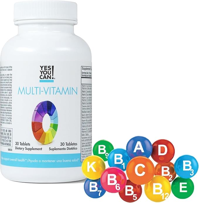 Yes You Can! Daily Multivitamins for Men and Women - Helps Assist Overall Health &amp Well-Being Contains Antioxidants Rich in Vitamin A B C &amp E - Daily Vitamins - 30 Tablets - 2 Pack