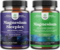 Bundle of High Absorption Magnesium Sleep Supplement - Rest Support Magtein L-Threonate &amp Apigenin Theanine Melatonin Free and High Absorption Magnesium Complex with Citrate 500mg for Sleep &amp
