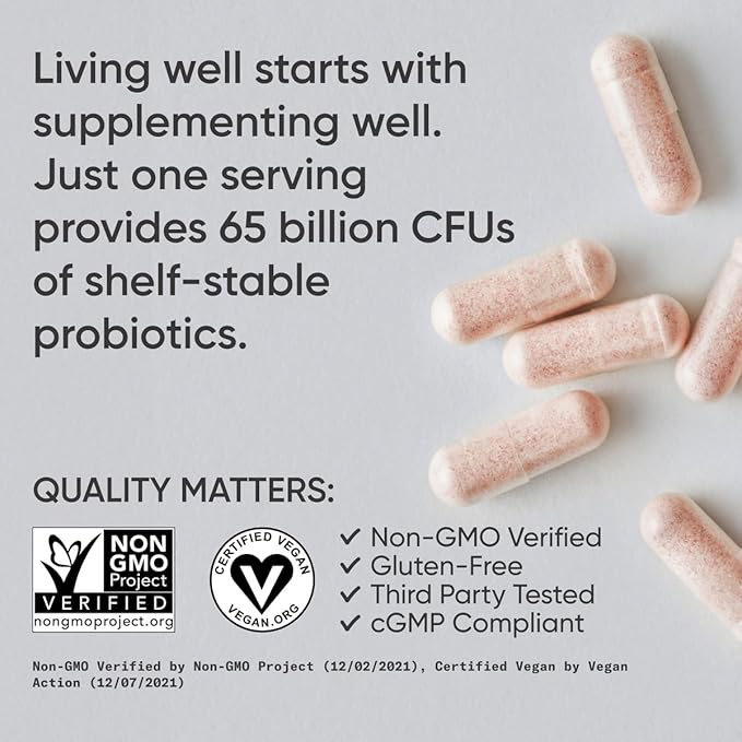 Sports Research Women's Probiotics with Prebiotics 65 Billion CFU - Vegan Capsules for Gut Health &amp Digestive Support Probiotics for Women with Cranberry - Non-GMO Verified &amp Gluten Free - 3