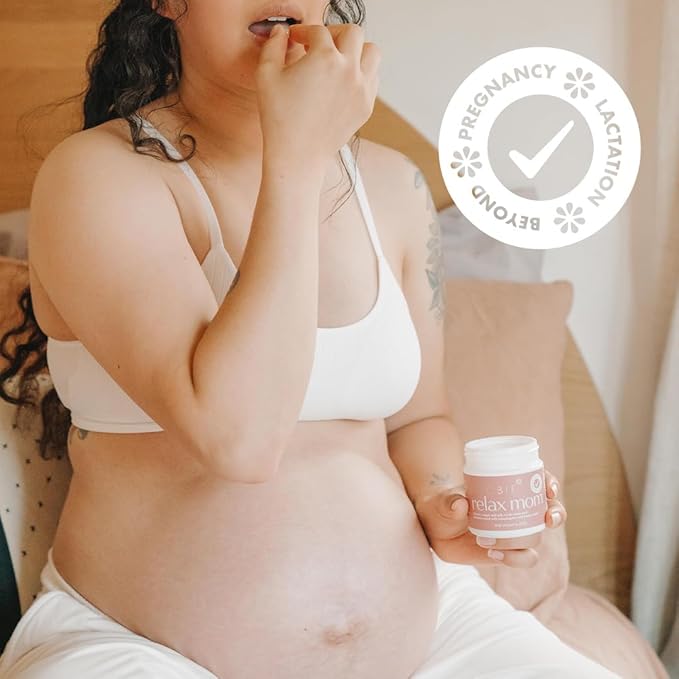 Boobie Relax Mom Postpartum Stress Support Supplement | Breastfeeding Friendly Approved | Postnatal Mood and Energy Support for Women with Ashwagandha &amp L-Theanine 60 Capsules