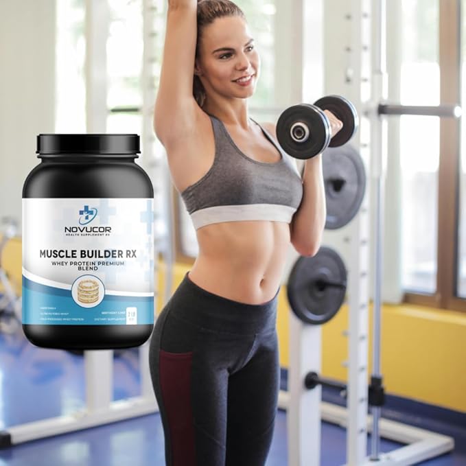 Whey Protein Powder Birthday Cake Flavor 2 Lb 24g Protein per Serving with BCAAs and Digestive Enzymes