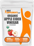BulkSupplements.com Organic Apple Cider Vinegar Powder - Apple Cider Vinegar Supplement ACV for Digestive Support - Vegan &amp Gluten Free 500mg per Serving 500g (1.1 lbs) (Pack of 1)