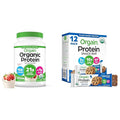 Bundle of Orgain Organic Vegan Protein Powder Strawberries &amp Cream - 21g Plant Based Protein + Orgain Organic Vegan Protein Bars Chocolate Chip Cookie Dough - 10g Plant Based Protein Pack of 12