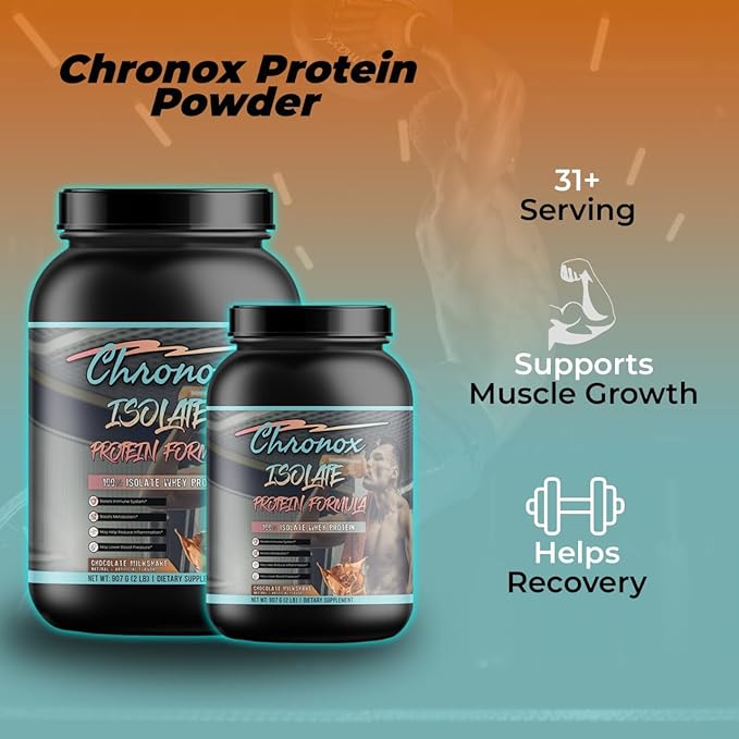 Chronox Isolate Whey Protein Powder - Chocolate Flavor - 2 LB