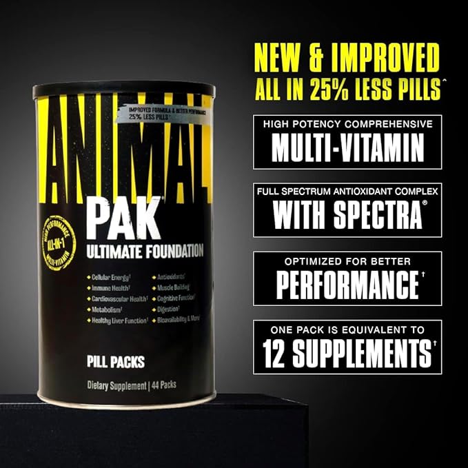 Animal 100% Whey Protein Powder – Whey Blend for Pre- or Post-Workout &amp Pak - Convenient All-in-One Vitamin &amp Supplement Pack