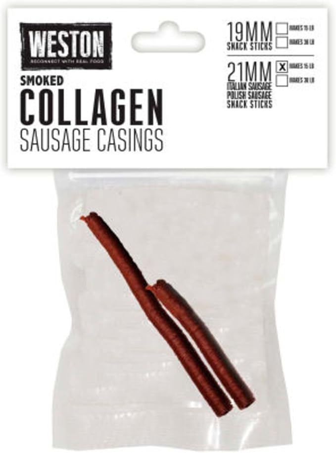 Weston 19-0140-W Edible Smoked Collagen Casing for 15 lb 21mm