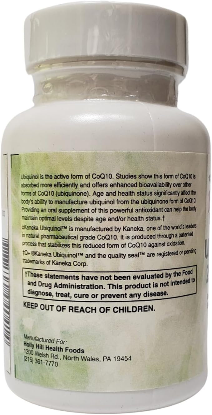 Holly Hill Health Foods Ubiquinol CoQH 200 mg 30 Softgels