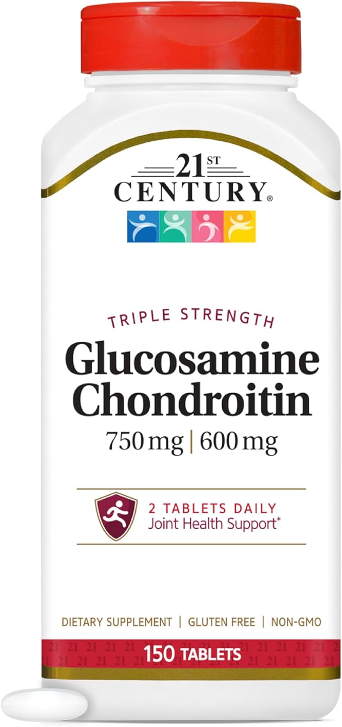 21st Century Glucosamine Chondroitin 750/600mg - Triple Strength Tablets 150 Count