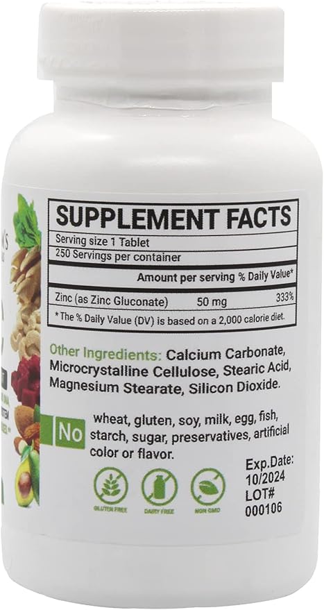 Peter Gillham's Life Essentials Zinc Tablets Immune System Support 50mg 250 Tablets
