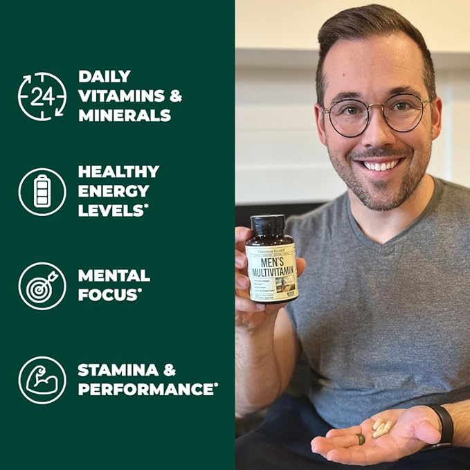 Vimerson Health Men's Multivitamin + Turmeric Curcumin with Black Pepper Extract Bundle. Joint and Immune Support Discomfort Relief Antioxidant Properties for Him