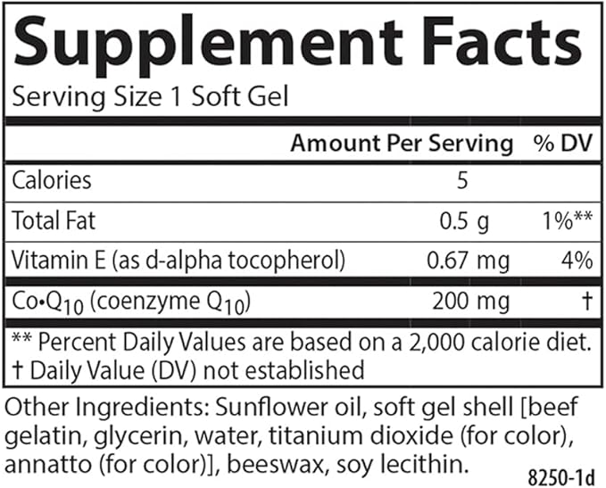 Carlson - Co-Q10 Co-Enzyme Q10 200 mg Energy Production &amp Heart Function 30 Softgels