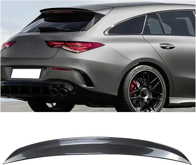 Compatible With Benz CLA Class X118 CLA200 260 CLA35 CLA45 AMG 2019-2022 Rear Trunk Lid Spoiler Wing Carbon Fiber Look Splitter Lip (Color : Carbon Fiber)