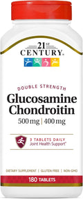 21st Century Glucosamine Chondroitin 500/400mg - Double Strength Tablets 180 Count