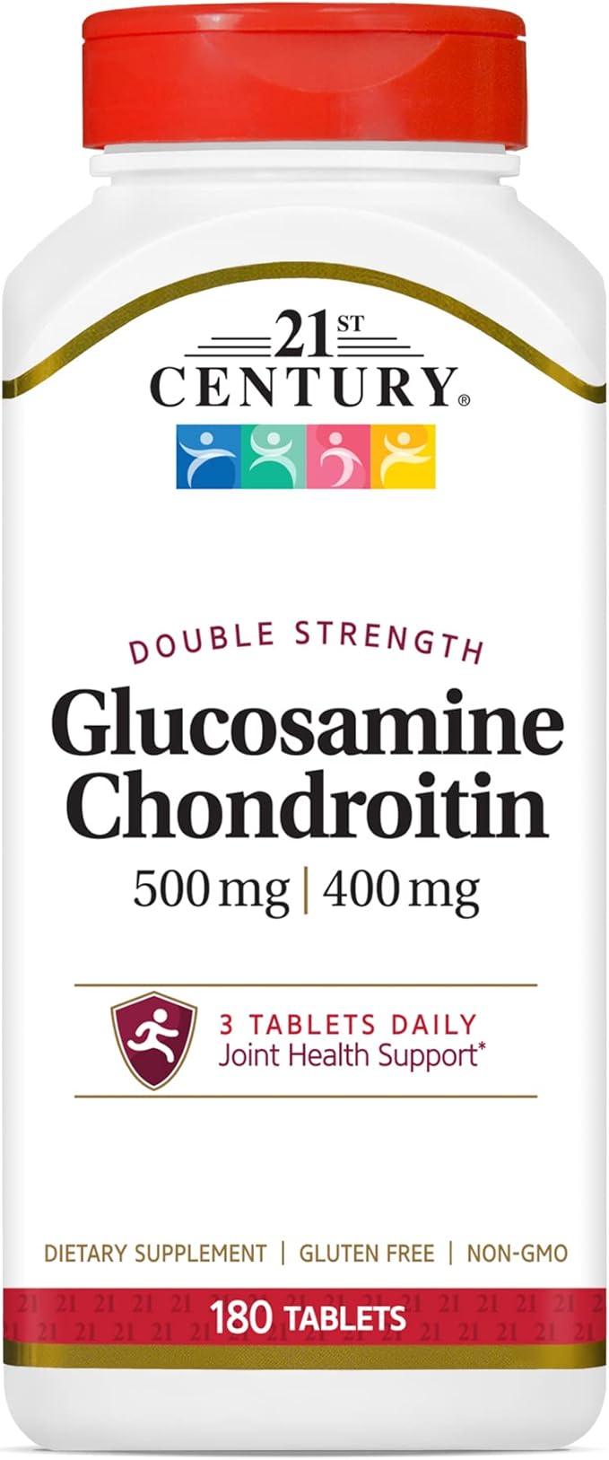 21st Century Glucosamine Chondroitin 500/400mg - Double Strength Tablets 180 Count
