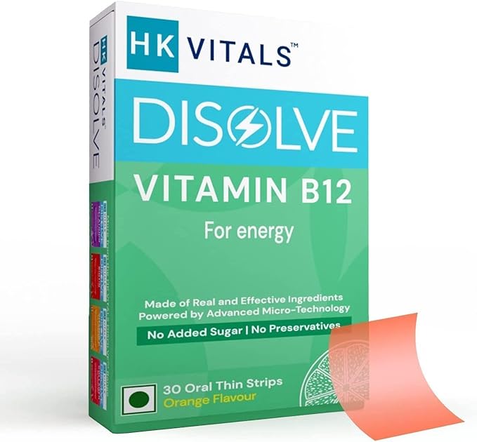 SENTA HealthKart HK Vitals DISOLVE Vitamin B12 for Energy No Added Sugar Orange 30 Strips