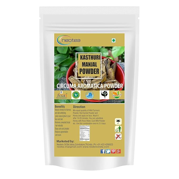 Neotea Kasthuri Manjal Powder (Wild Turmeric – Curcuma aromatica) Pure Natural Powder for Face Packs &amp DIY Skincare (300 GM(10.58 OZ))