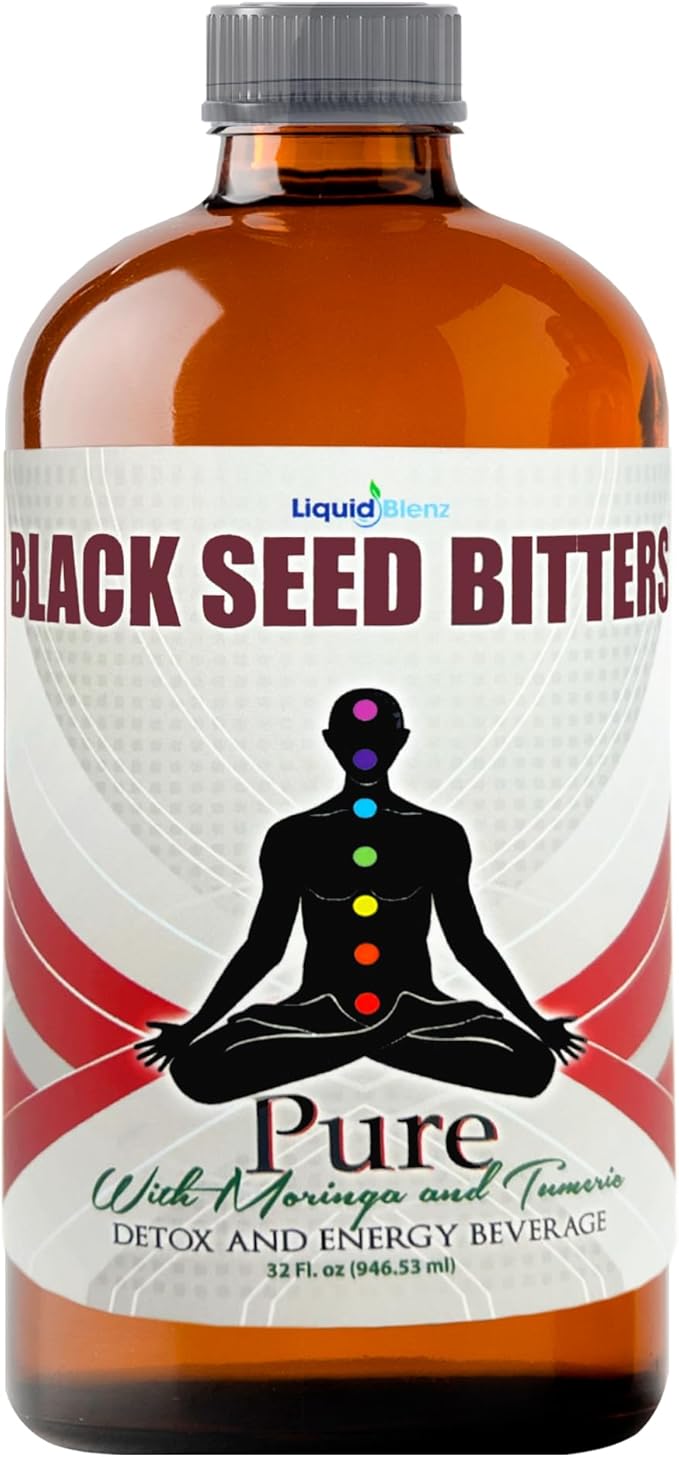 Black Seed Bitters with Moringa &amp Turmeric | Botanical Herbal Blend | Crafted with Natural Ingredients | 32 fl oz