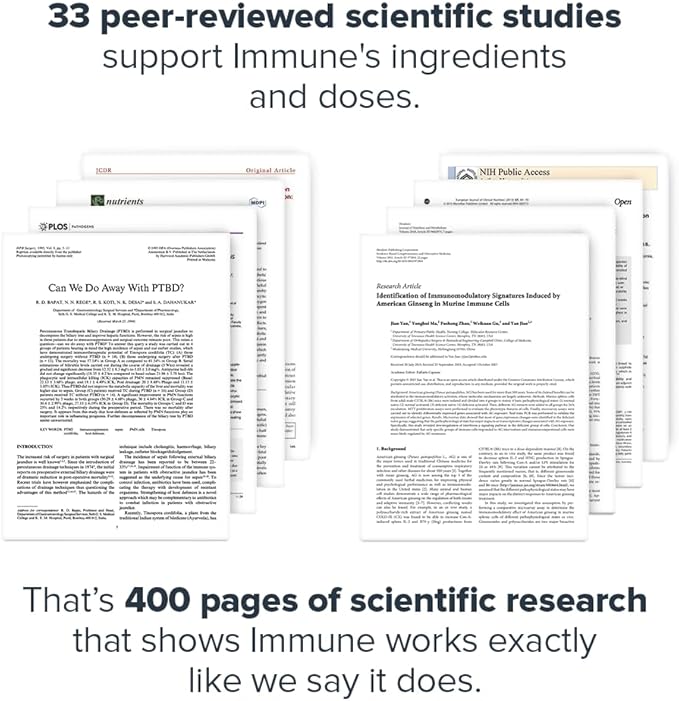 LEGION Immune- Immune Booster for Adults Natural Immunity System Support w/Vitamin C (500mg) American Ginseng Guduchi and Garlic Supplement.
