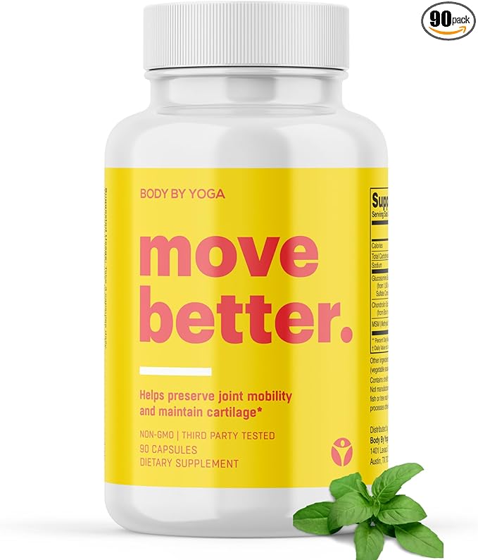 Move Better - Natural Joint Supplements For Women and Men | Supports Mobility Cartilage Repair and Joint Health | Fast Acting MSM Chondroitin &amp Glucosamine Joint and Knee Supplements | 90 Capsul