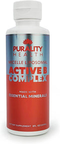 Vitamin B Complex Liquid Supplement Purality Health Liposomal Enhanced Absorption B1 B2 B3 B5 B6 B12 &amp Biotin + Essential Minerals 15 Day Supply