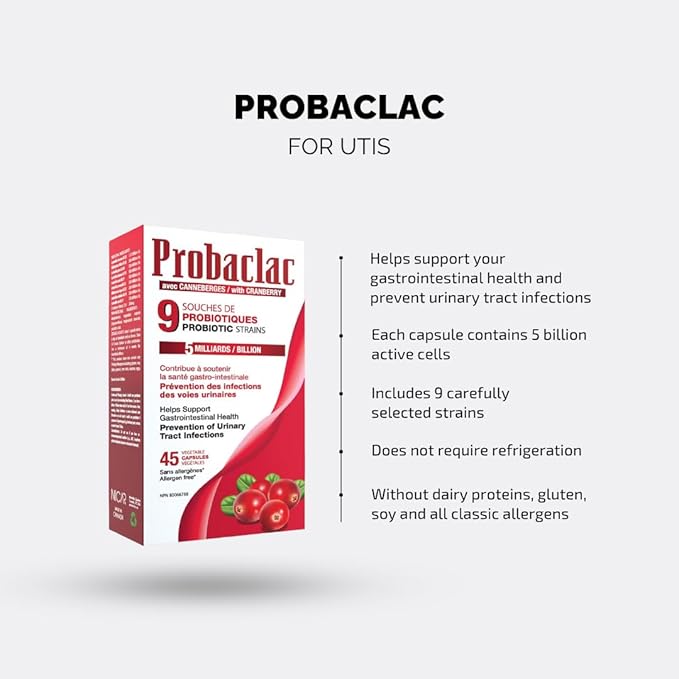 PROBIOTICS for UTIs with Cranberry Formula Urinary &amp Digestive Health SupportMulti-Strain probiotic and lactic Ferment Complex (9 strains) (2)