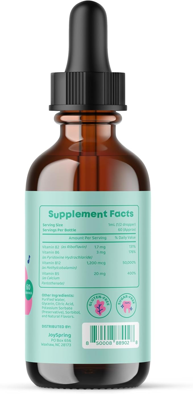 JoySpring Vitamin D Drops for Toddlers to Support Growth Bone and Immune Health Daily Multivitamin with Burdock Root &amp Elderberry for Kids Immune Booster and Daily Complex B Vitamins with Vitam