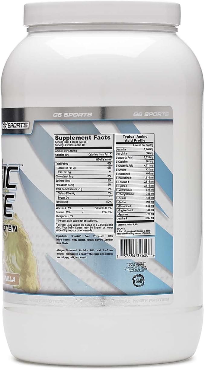 STI G6 Sports Prolific Isolate Whey Protein - Vanilla 2.5 lb(s).
