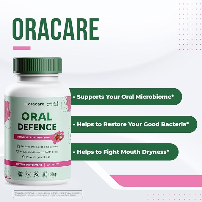 Oracare – Daily Oral Support with Enzymes Hydroxyapatite Xylitol &amp 3-Strain Probiotic Blend – Non-GMO Stimulant-Free Formula – Made in USA – 30 Melt-In-Mouth Tablets 1 Month Supply