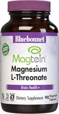 Bluebonnet Nutrition Magtein Magnesium L-Threonate Brain Health* Non-GMO Vegan Kosher Certified Gluten-Free Soy-Free 90 Vegetable Capsules 30 Servings