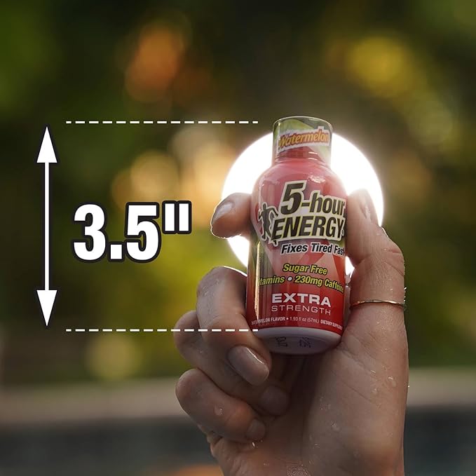 5-hour ENERGY Extra Strength Energy Shot Watermelon Flavor 1.93 oz. 30 Count Zero Calories &amp Sugar-Free 230 mg Caffeinated Energy Shot Amino Acids &amp B Vitamins Dietary Supplements
