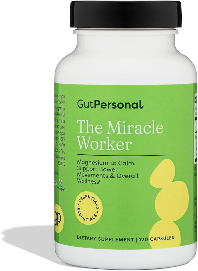 The Miracle Worker Magnesium Capsule Supplement: Reduce Stress and Improve Sleep Quality and Regularity While Easing Muscle Cramps Capsules 60 Servings 120 ct