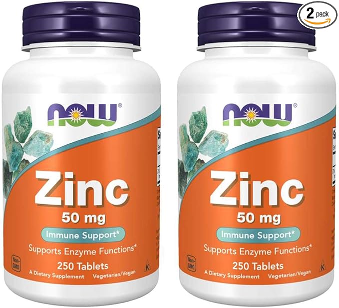 Now Foods (2 Pack) Zinc 50 mg 250 Count (Pack of 2)