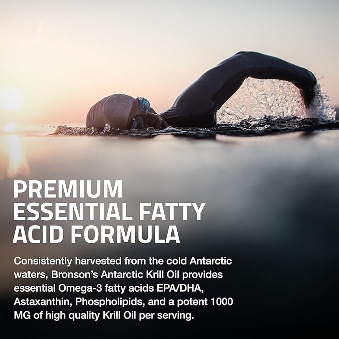 Bronson Antarctic Krill Oil 1000 mg with Omega-3s EPA DHA Astaxanthin and Phospholipids 120 Softgels