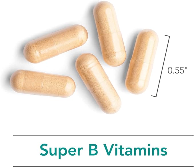 Allergy Research Group NutriCology Super B Vitamins - Complete B-Vitamin Complex - Energy &amp Metabolic Support - Hypoallergenic - 60 Servings - 120 Capsules