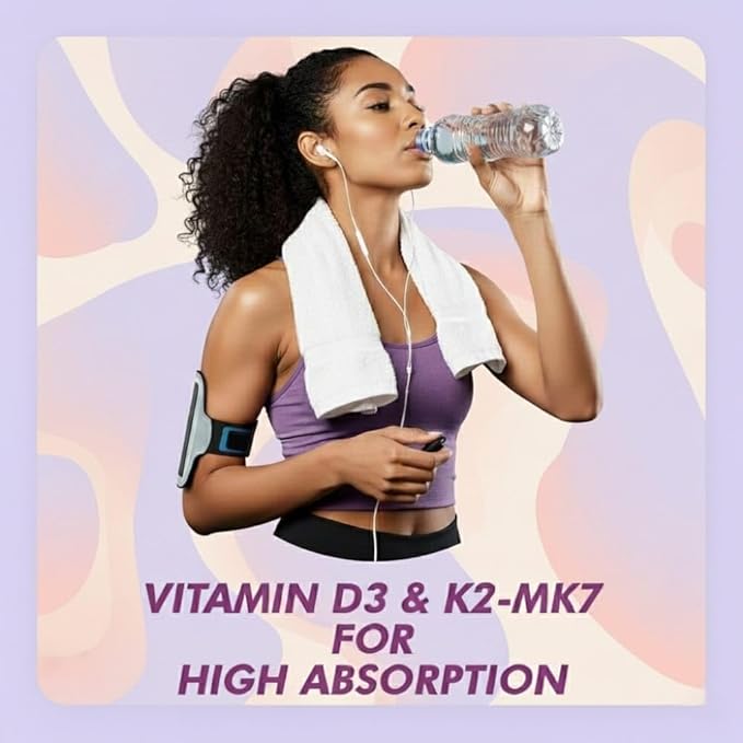 Calcium with Magnesium Vitamin D3 &amp Vitamin K2- Mk7 - BoneMax - Bone Health Complex - 60 Vegetable Capsules