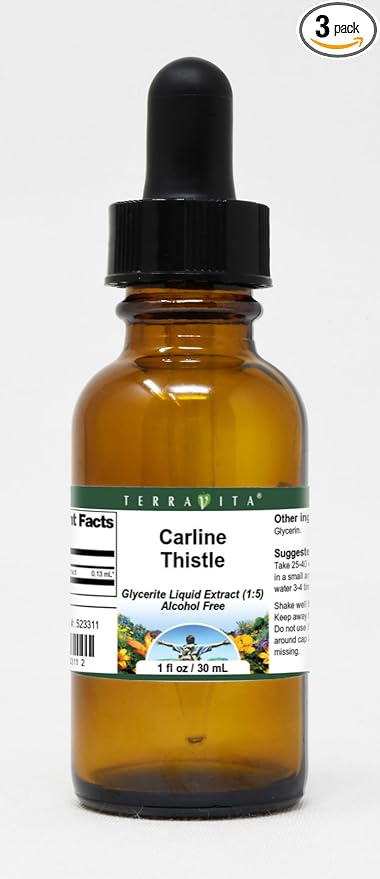 Carline Thistle Glycerite Liquid Extract (1:5) - No Flavor (1 oz ZIN: 523311) - 3 Pack